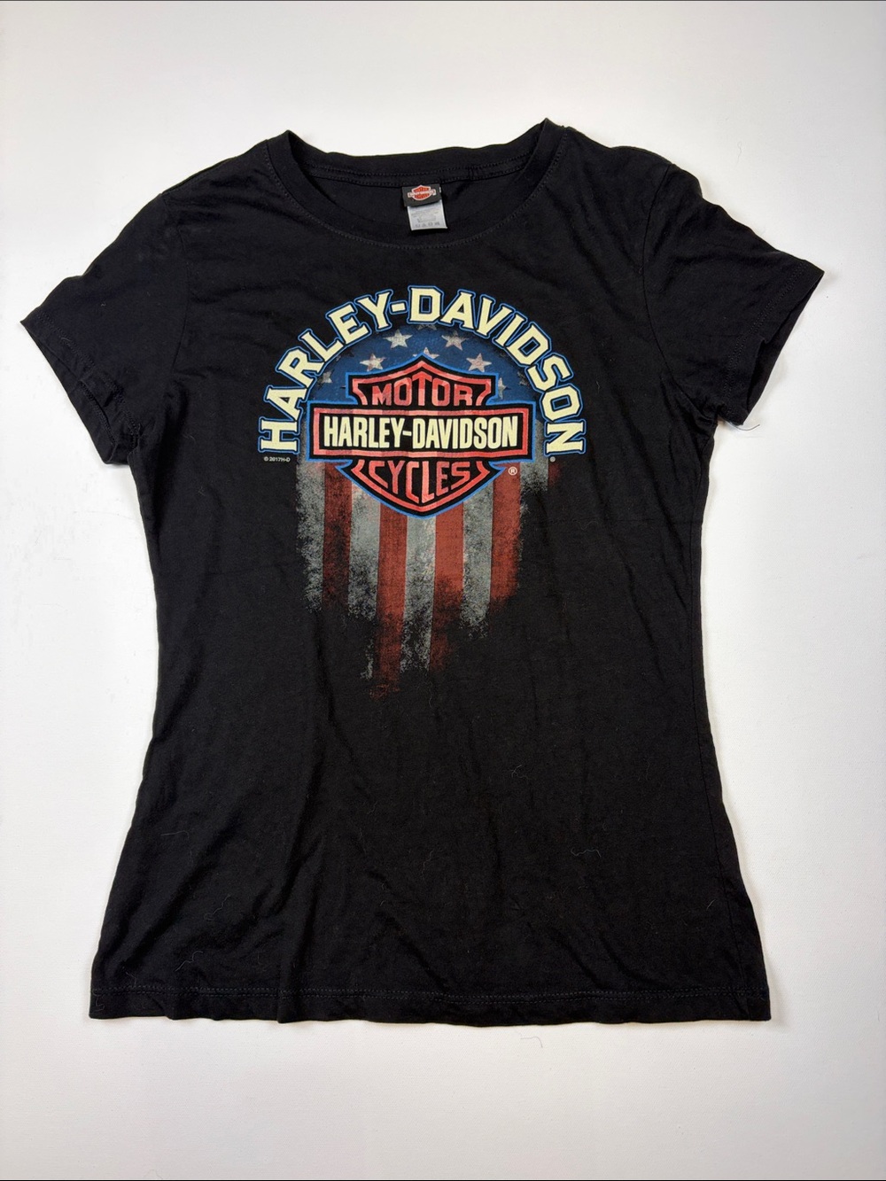 Harley-Davidson Nashville TN Flag Graphic Tee Black Womens Size Medium